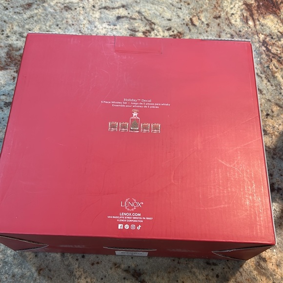 Lenox Holiday Decal Five Piece Whiskey Set - Picture 4 of 5